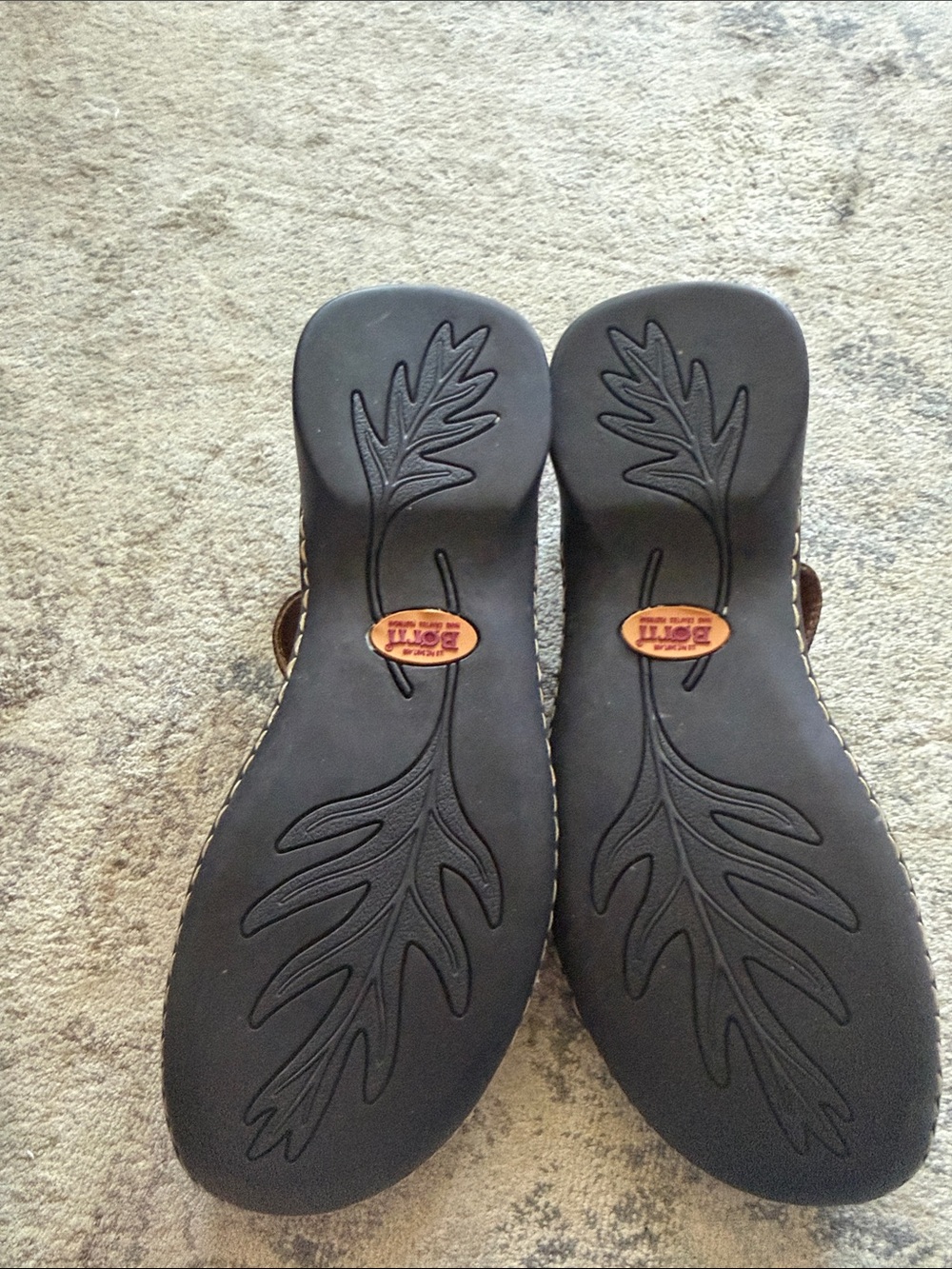 Born Brown Leather Floral Mary Jane Flats - Picture 5 of 5